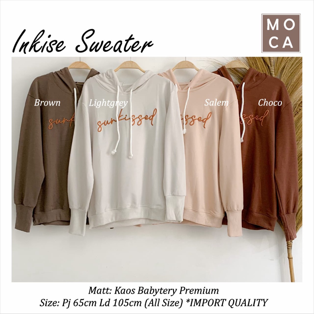 SWEATER WANITA IMPORT QUALITY BAHAN KAOS BABYTERY PREMIUM ~ INKISE SWEATER ORIGINAL MOCA 