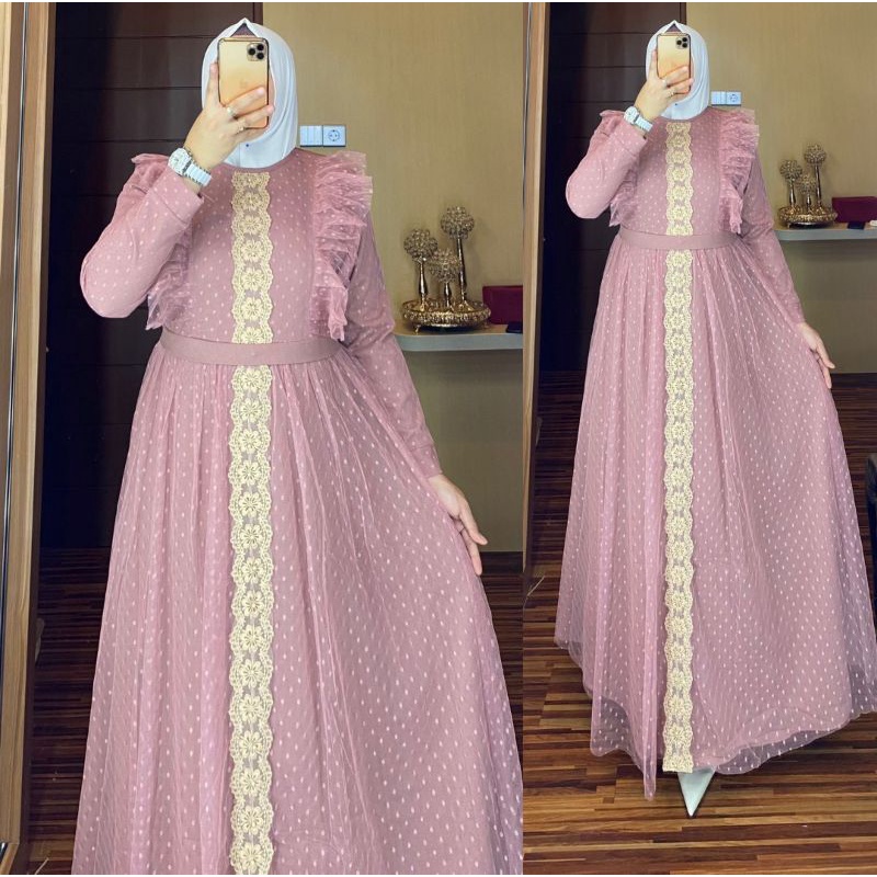 gamis tulle dot