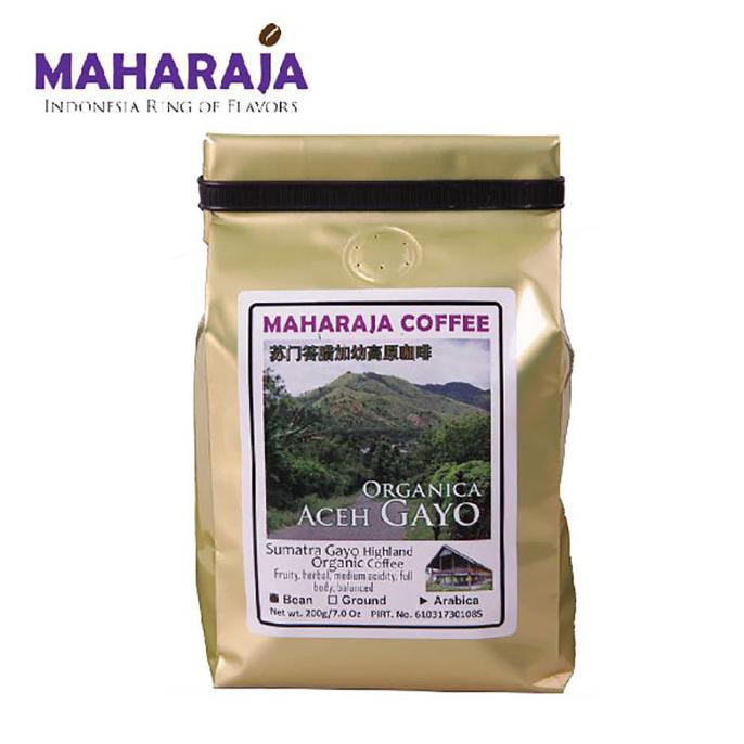 

Kopi- Kopi Gayo Organica Aceh 200g sangrai Arabika Maharaja - Biji -Biji-Kopi.