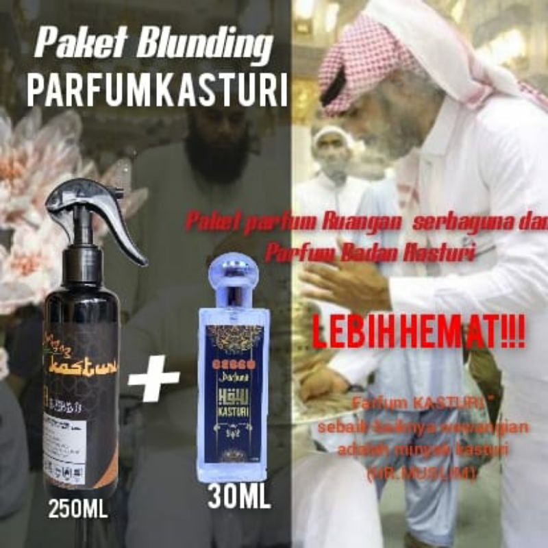 Blunding Parfum Ruangan dan Parfum Badan Kasturi 250ml+35ml