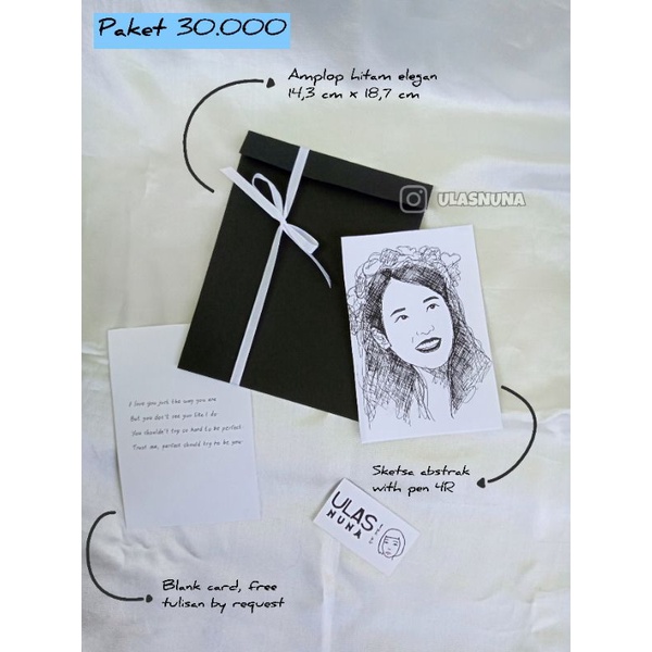 

Sketsa Abstrak With Pen 1 Wajah + Amplop Hitam Elegan + Blank Card