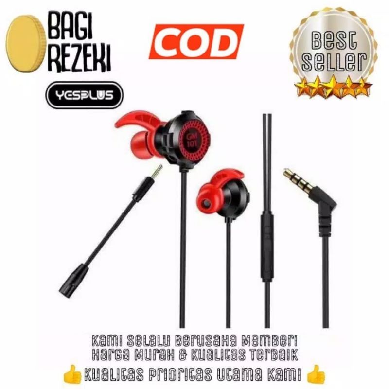 Handfree Gaming YESPLUS GM-108 Pure Sound 2 Mic For Movie Games