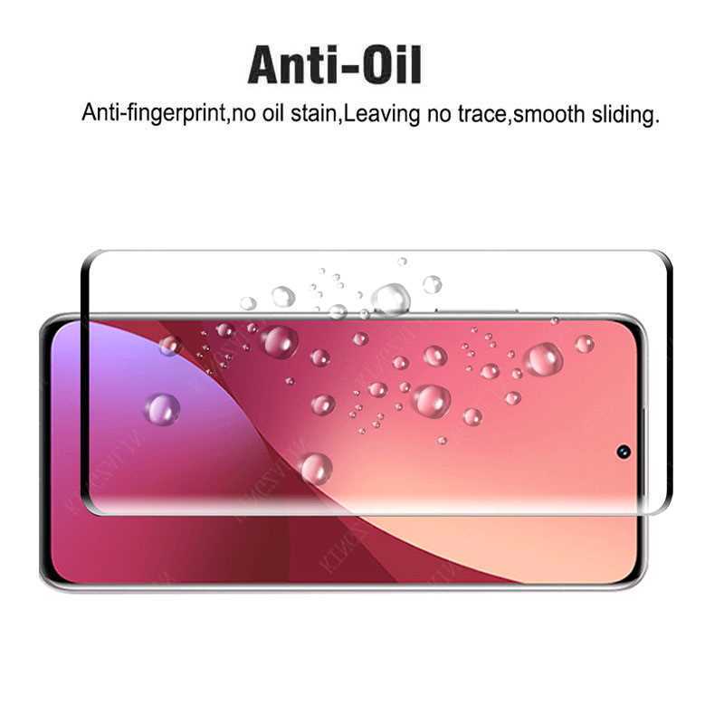 1pc Pelindung Layar Tempered Glass Curved Untuk Xiaomi Mi 12 Pro