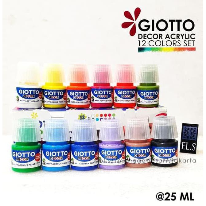 

{{BAYAR DI TEMPAT}} Giotto Decor Acrylic Set 12 Warna 25 ml - Cat Acrylic MURAH [Kode 1|Kode 2|Kode