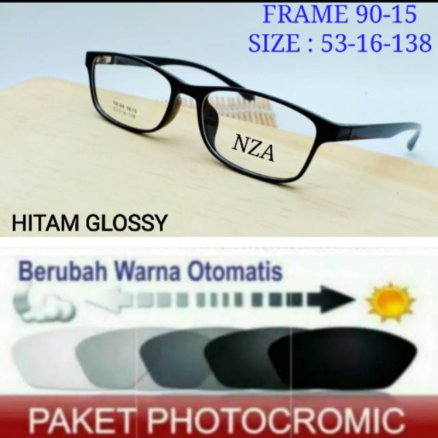 PAKET HEMAT  Frame Terbaru Dan Elastis Free Lensa Photocromic Anti UV Minus Plus Dan Anti Radiasi