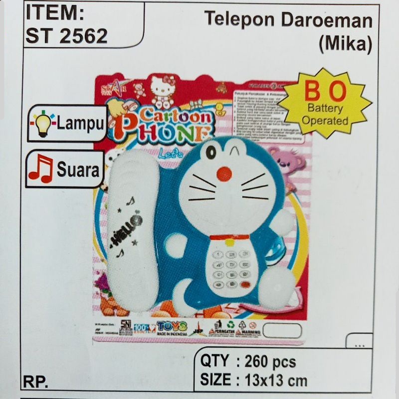 2562 - (Free Baterai) Mainan Telepon Rumah Telpon Gagang pakai Kabel ST2562