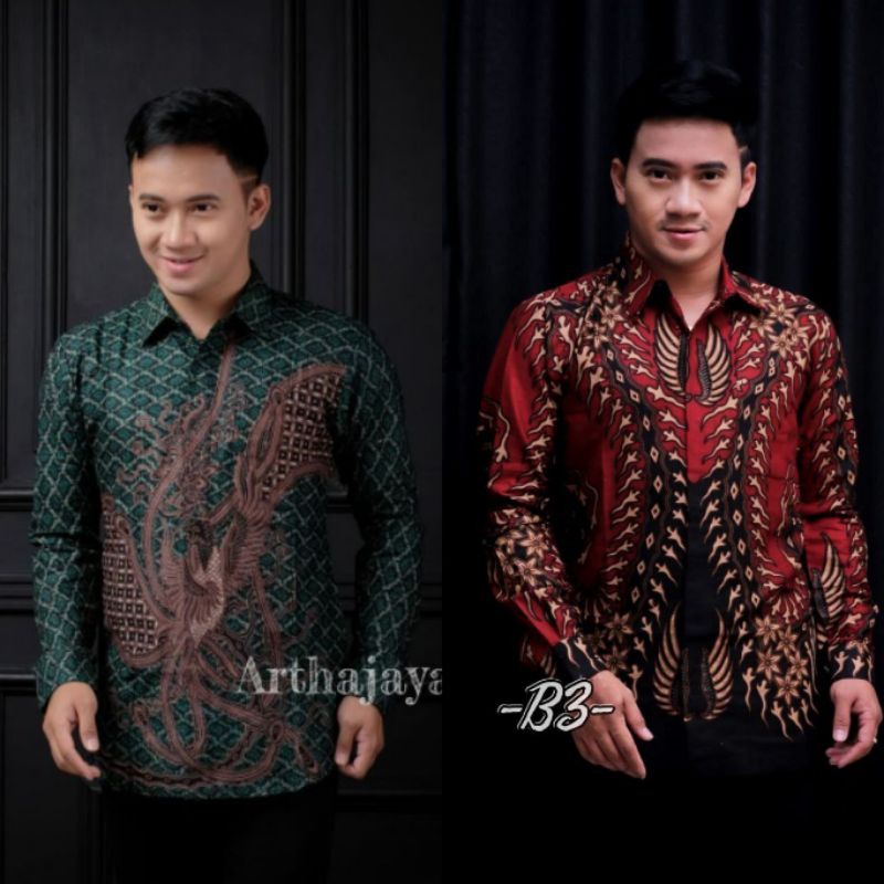 BAJU BATIK PRIA ABADI BATIK KEMEJA BATIK PRIA LENGAN PANJANG M L XL XXL