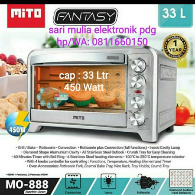 Oven Elektrik MITO 33 liter tipe MO-888