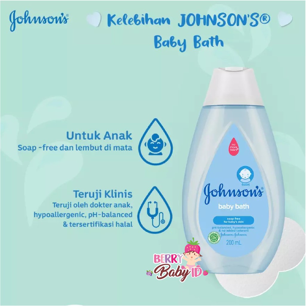 Johnson's Baby Bath Blue Sabun Cair Bayi Johnsons Soap Free 100 ml Berry Mart