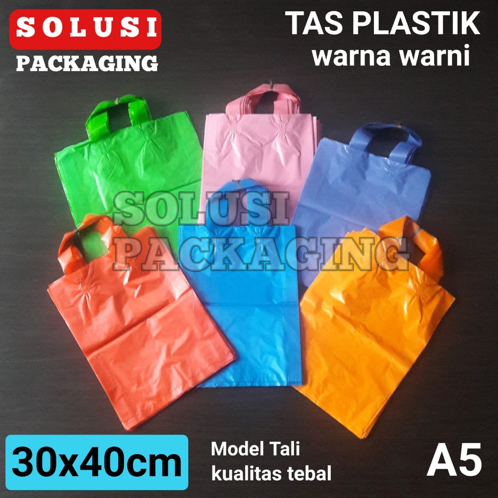 

TAS PLASTIK WARNA 30x40CM TALI ISI 100/TAS MALL TAS PRODUK KANTONG PLASTIK PACKING