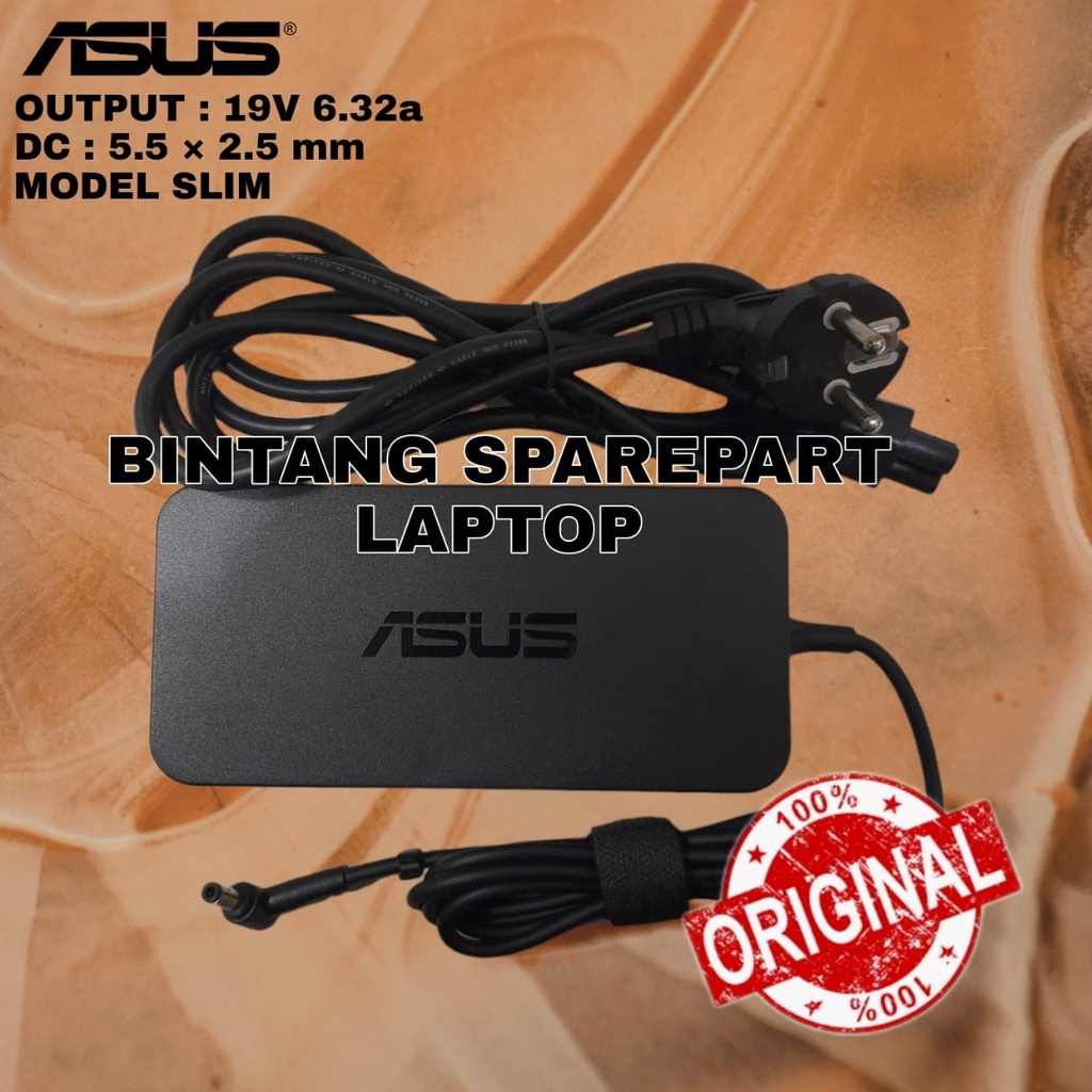 adaptor charger casan laptop asus ROG tuf Gaming 5.5 2.5 6.32a a 19v G55 G55VW G46VW G70 G75 G75V X550IK X550I X550WE  X550V X550VX Original