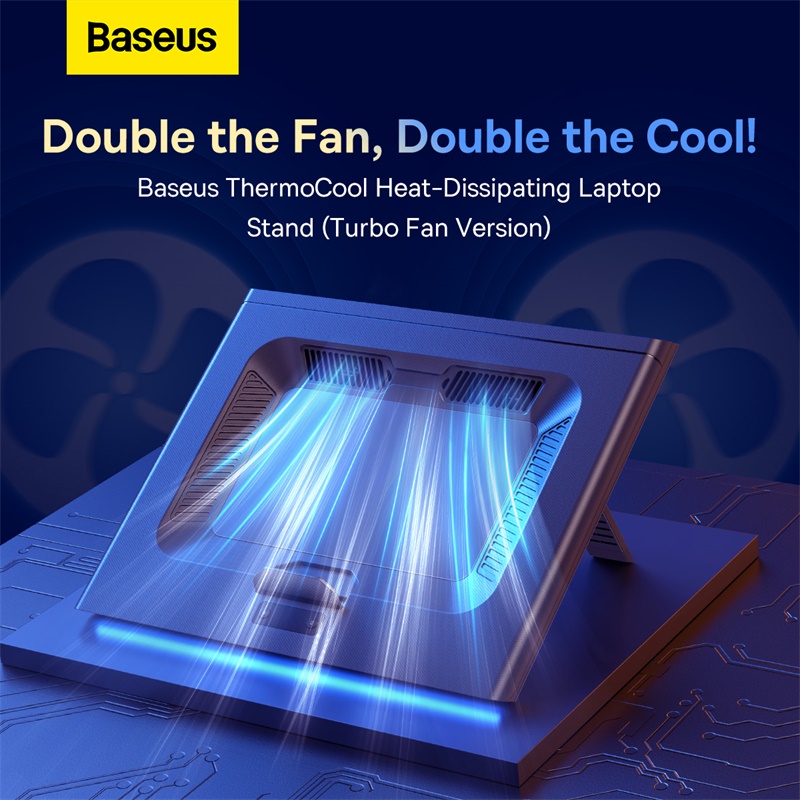 Baseus Double Turbo Fan Laptop Stand Cooler RGB ThermoCool Cooling pad
