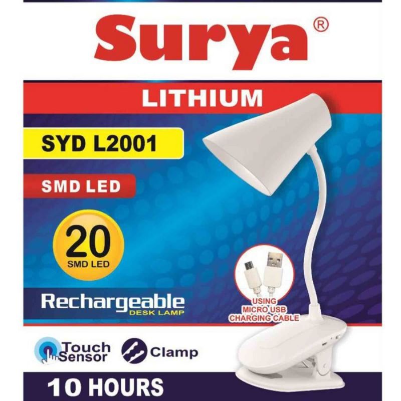 Lampu Belajar / Lampu Meja LED Emergency Portable Surya SYD L2001 Recharge