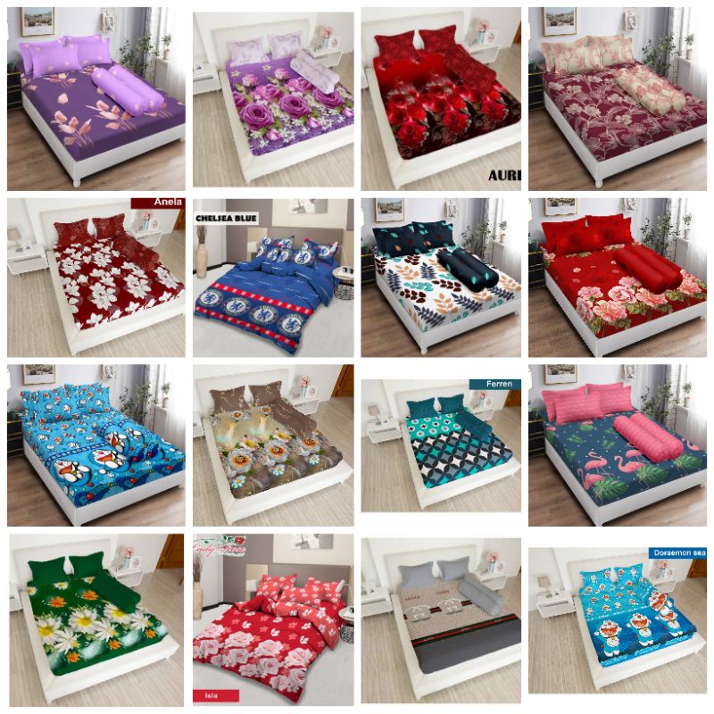 Lady Rose Sprei Karet 180x200 King Alodia Amelia Aurelia Anela Banda Celine Chelsea Blue Donita Dora