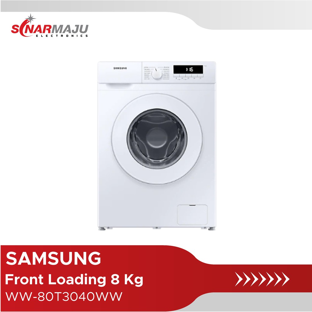 Mesin Cuci 1 Tabung Samsung 8 Kg Front Loading WW-80T3040WW / WW80T3040WW / WW 80T3040WW