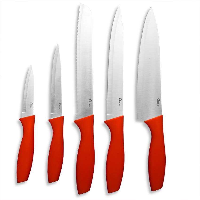 Oxone Pisau Dapur Set 5 pcs OX-906 Knife Set - Merah