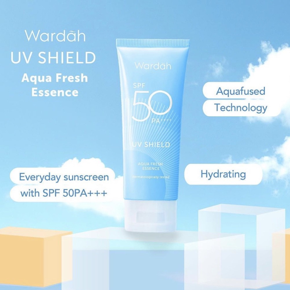 Wardah UV Shield Aqua Fresh Essence SPF 50 PA+++ 30ml | Essential Sunscreen Gel SPF 30 PA+++ 40ml