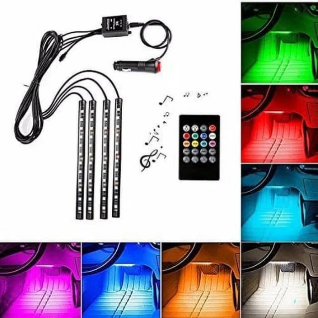 Lampu LED Variasi Kolong Mobil Dashboard Multi Colour RGB Remote Music Kabin