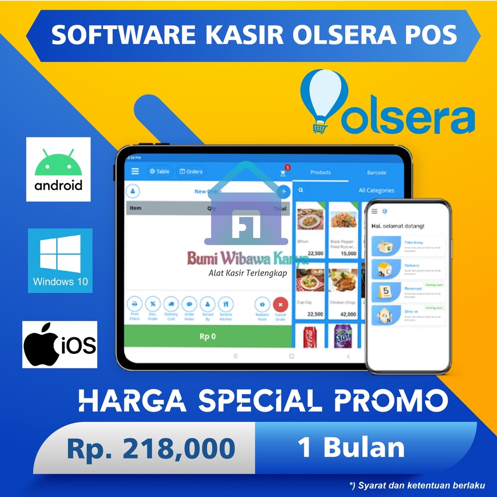 Software Kasir Point of Sale Aplikasi Kasir Olsera POS 1 BULAN MURAHHH