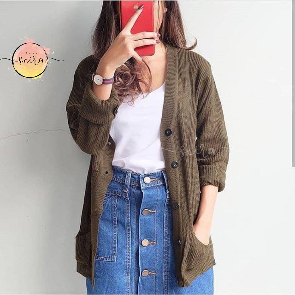 [BISA COD] Merissa Outer Cardigan / Cardigan Wanita Rajut Halus / Merisa Outer Cardi / Cardigan Rajut Kancing Saku Outer Merisa Knit