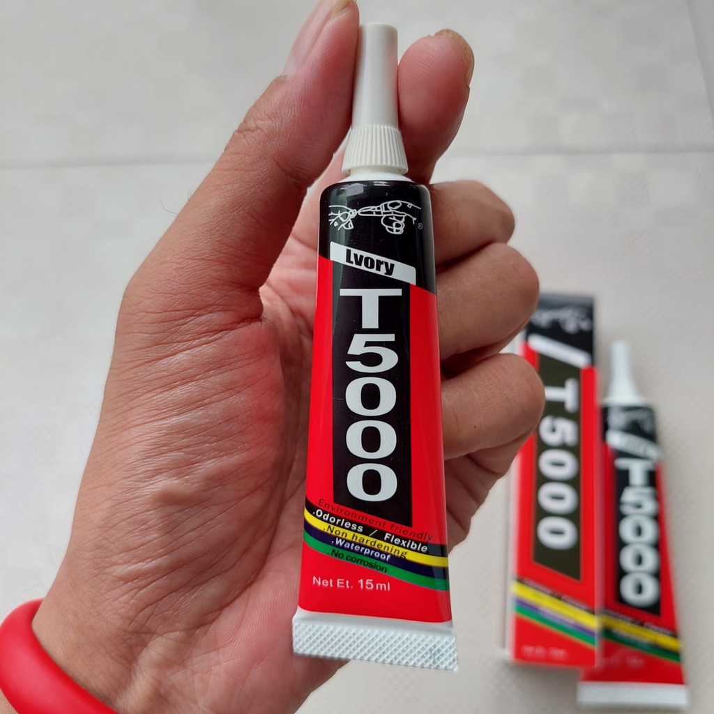 promo Lem T5000 15ml Ivory Contact Adhesive Universal Repair Glue With Precision Applicator Tip Lem LCD serba guna