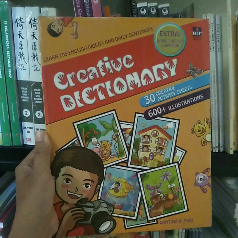 buku creative dictionary, learn 200 english words, kamus bahasa Inggris bergambar