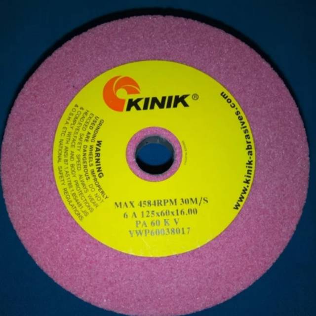 Batu Gerinda Mangkok 5 inch KINIK Straight Cup PA 60 KV 6A Size 125 x 60 x 16 - Batu Gerinda Mangkok