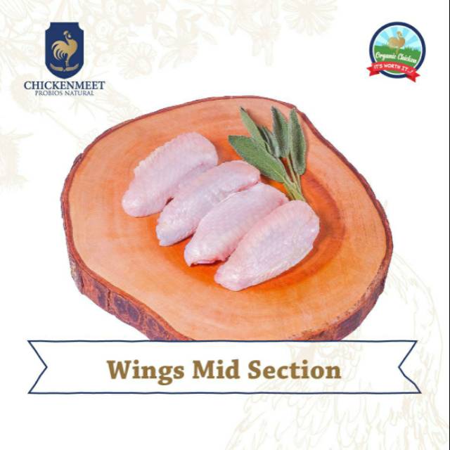 

Organic Chicken Wings Mid-section / Daging Ayam Organik Sayap Tengah - 500 gram