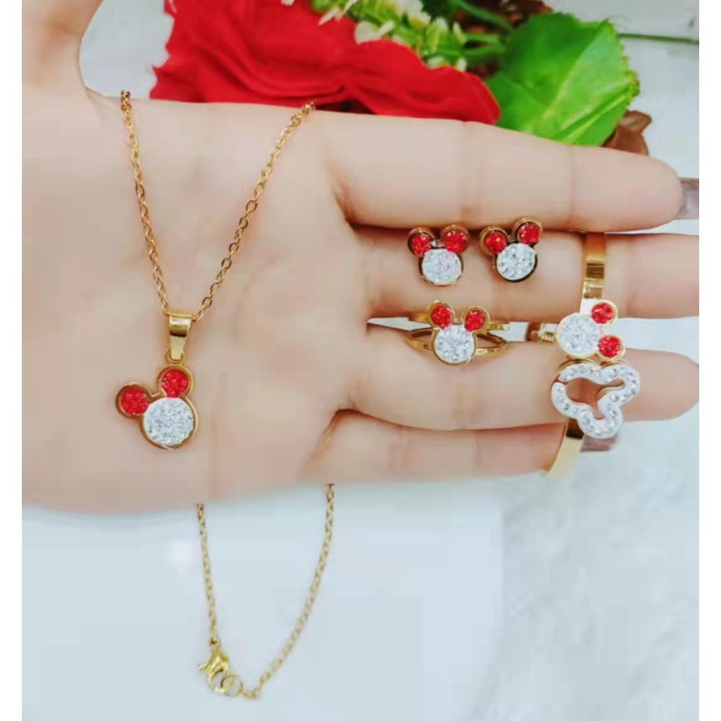 Titanium Set Anak Perhiasan Fashion kalung/gelang/anting/cincin 1251-1252