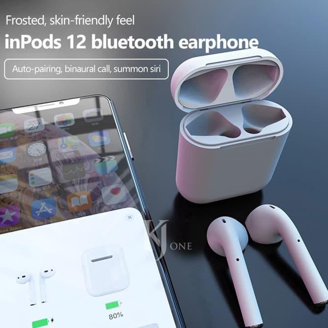 St3I Inpods Macaron 12 I12 Tws Headset Bluetooth Earphone V5.0 - Hitam Vn0O