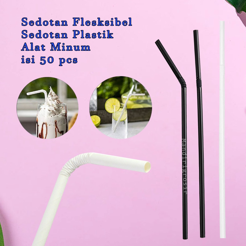 Sedotan * Sedotan Flesksibel *Sedotan Plastik * Alat minum *isi 50 pcs