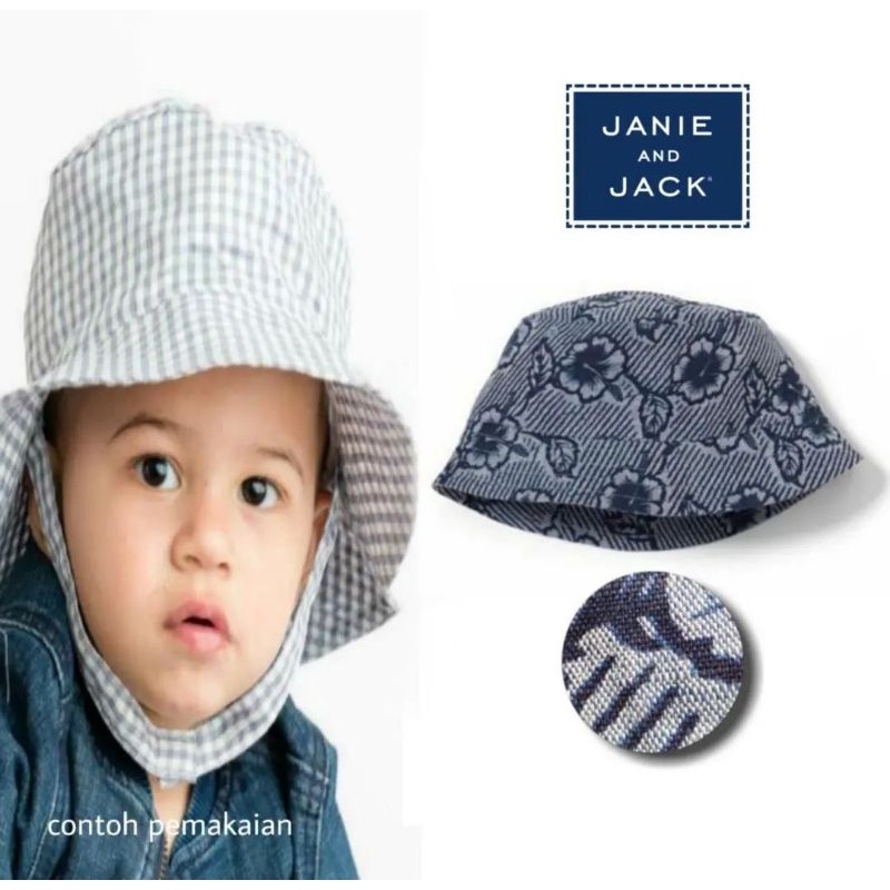 Size 0, 3 bulan. Topi Hat, Kupluk Beanie Anak Bayi - Carter's, Janie & J*ck, Polo Ralph Laure*-Linen Bucket Hat