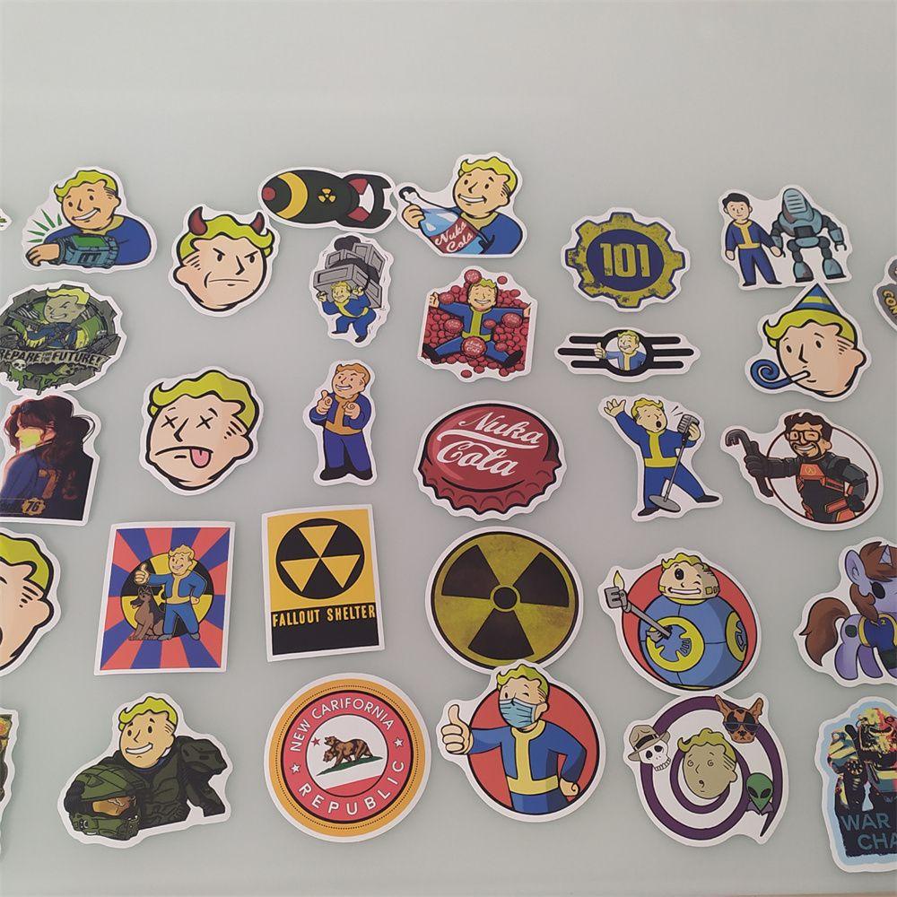 Lanfy Stiker Game Fallout Tahan Air Multi Use Decals Game Untuk Mobil Gitar Kartun Stiker Poster