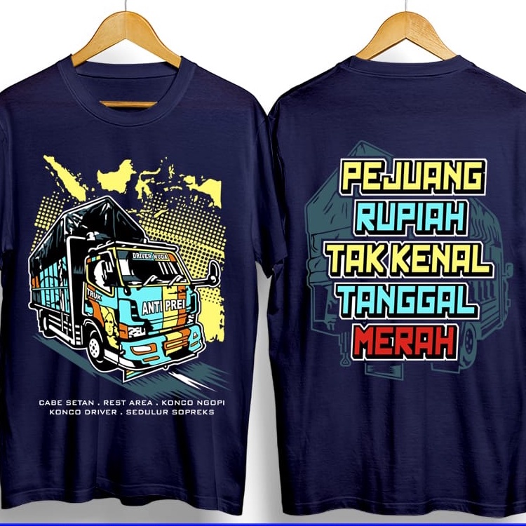 Kaos murah Kaos distro murah baju  distro pria t-shirt murah combed30s truck kepuluan hitam