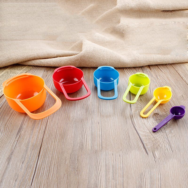 ~ PIYOSHI08 ~ Sendok Takar 6 in 1 Serbaguna Measuring Spoons Cup Warna Warni PD10