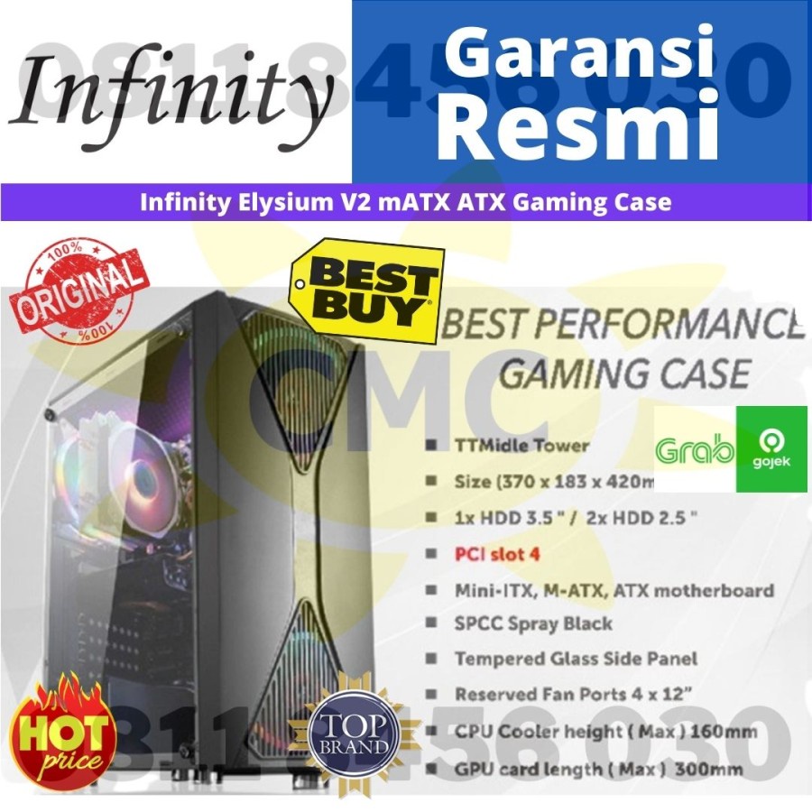 Casing PC Case Infinity Elysium V2 CASING GAMING Komputer Tempered