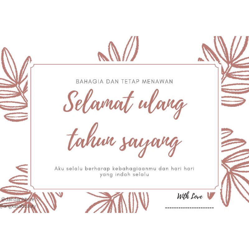 Box Kado Ulang Tahun Hampers Kartu Ucapan Thank You Card Kartu Ucapan Ulang Tahun Anniversary Ucapan Terimakasih Give Card