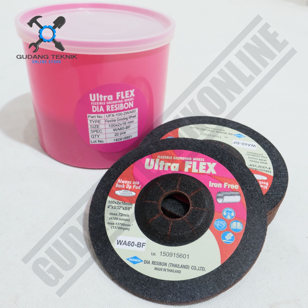 Batu Mata Gerinda Potong Poles 4&quot; Ultra WA60 FLEX Grinding Wheel 4 Inch WA 60