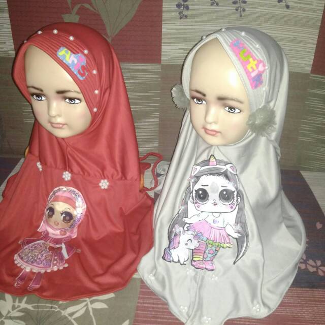 Jilbab LOL LED musik + nama ,jilbab LOL LED ,JILBAB ANAK JILBAB MURAH