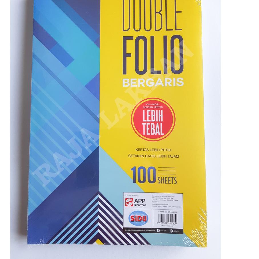 

Terbaik Kertas Double Folio Bergaris SIDU / Sinar Dunia / SDU RF 100 Lembar .,