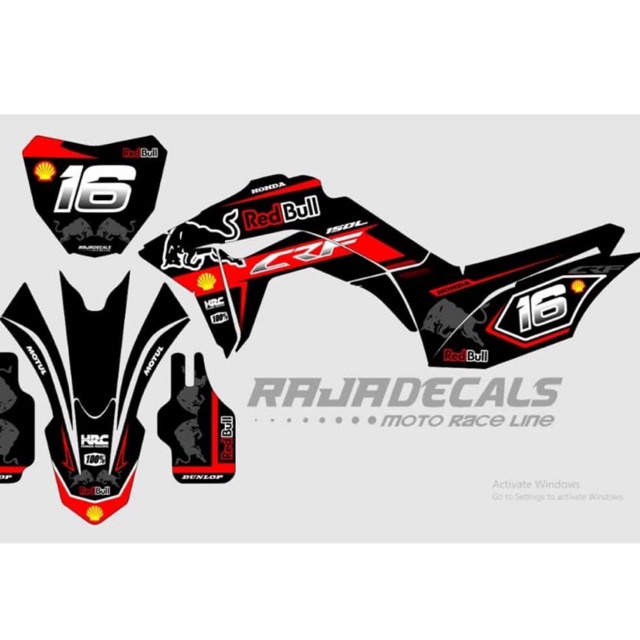 DECAL CRF 150 L HITAM MERAH CUSTOME NEW DESIGN 2021 tokyo