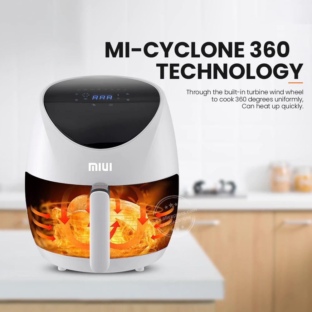 MIUI Air Fryer Mesin Penggoreng Tanpa Minyak LED Touchscreen 4.6L - AF-09D - Black