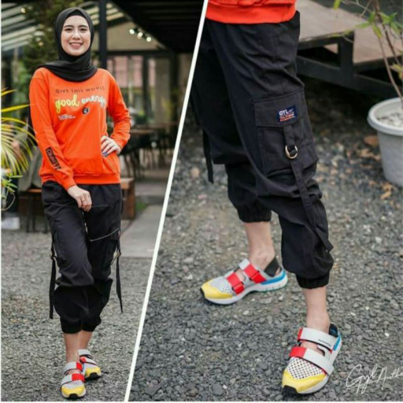 Celana Cargo Jogger Wanita Variasi ListS-M-L-XL-XXL CELANA JOGGER CARGO WANITA