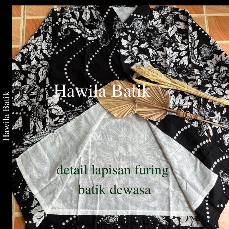 Kemeja Batik Couple Ayah Anak Premium Hitam