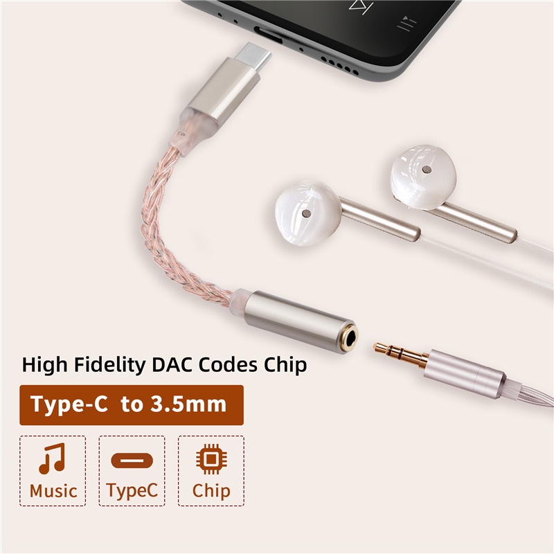 JCALLY JM40 ES9280C PRO Type C to 3.5mm Audio Decoding DAC Adapter Headphone Adapter Earphone Cable