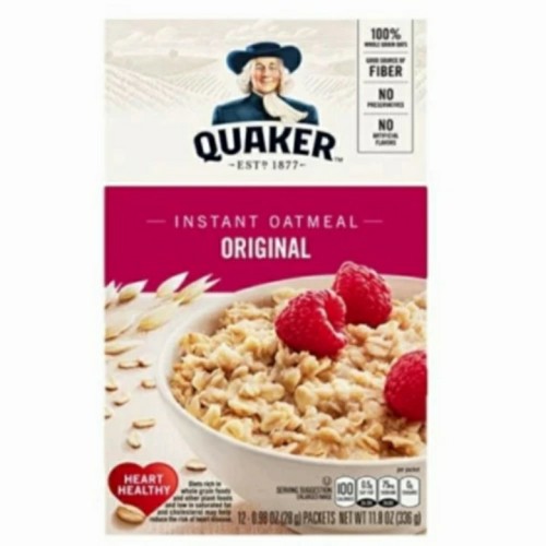 

Havermut instan Impor Quaker Instant Oatmeal Original 12's×28gr@336gr