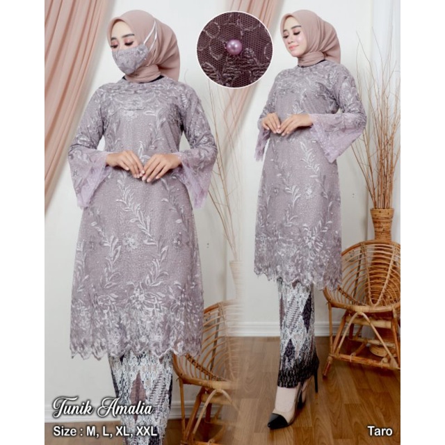 Setelan Kebaya Tunik Amalia - Set Kebaya Kurung - Kebaya Panjang