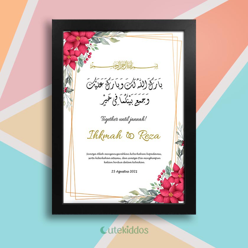 Jual Hadiah Kado Pernikahan Poster Ucapan Wedding Greeting Hiasan