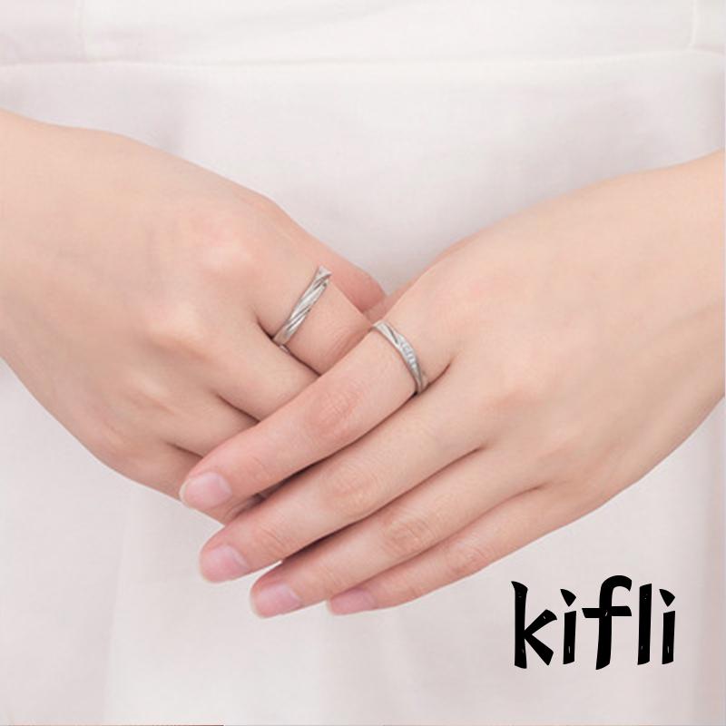 Cincin Berlian Model Terbuka,Dapat Disesuaikan Warna Silver,Untuk Pasangan