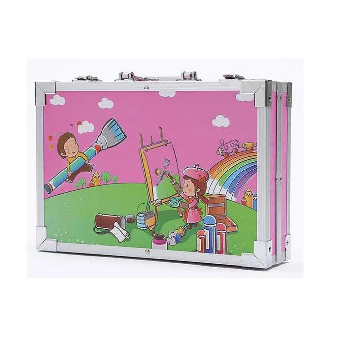 

CRAYON ART SET/KRAYON ANAK/ALAT MENGGAMBAR/ALAT MEWARNAI/KOPER BESI - BIRU MUDA, BUBBLE DAN KADO